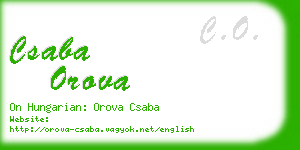 csaba orova business card